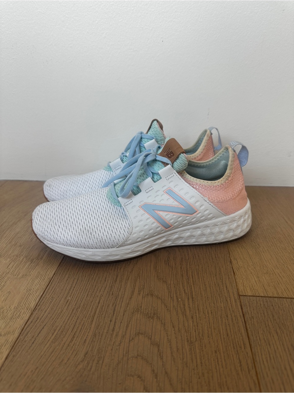 New Balance White & Pastel Athletic Shoes